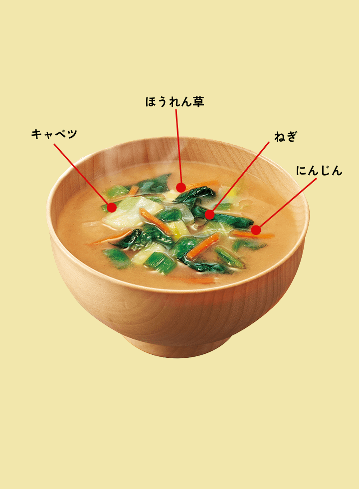 うちのおみそ汁　４種の野菜５食