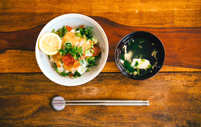 鯛とクレソンのレモン醤油漬けごはん