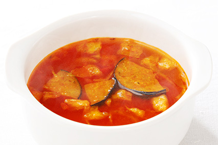 Theうまみ　揚げなすの完熟トマトスープ