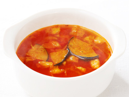 Theうまみ　揚げなすの完熟トマトスープ